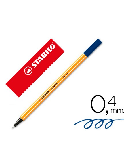 Rotulador stabilo punta de fib ra point 88 azul oscuro punta fina 04mm