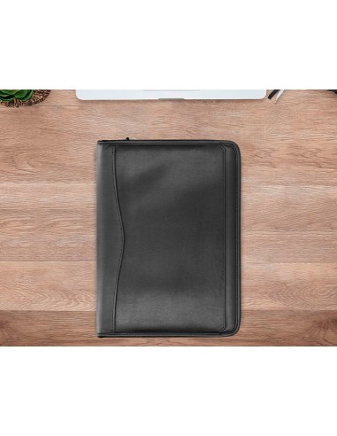 Carpeta portafolios q connect cremallera 4 anillas 20 mm concalculadora con bolsa para movil color negro 260x355 mm