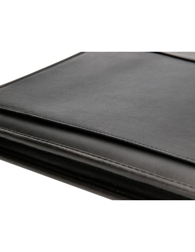 Carpeta portafolios q connect cremallera 4 anillas 20 mm concalculadora con bolsa para movil color negro 260x355 mm