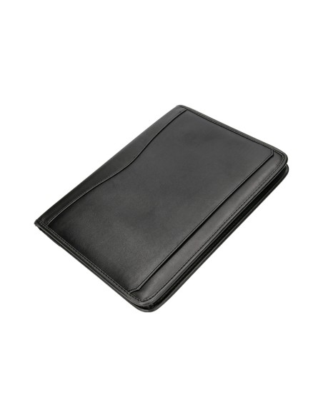 Carpeta portafolios q connect cremallera 4 anillas 20 mm concalculadora con bolsa para movil color negro 260x355 mm