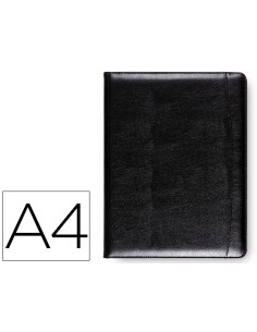 Carpeta portafolios q connect sin cremallera sin asas con departamentos interiores colornegro 320x250 mm