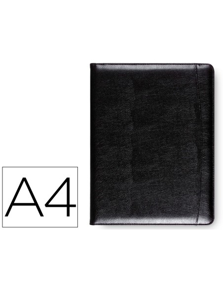 Carpeta portafolios q connect sin cremallera sin asas con departamentos interiores colornegro 320x250 mm