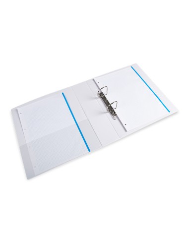 Carpeta canguro 2 anillas mixtas 55mm liderpapel a4 plastico blanca