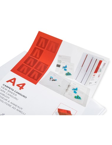 Carpeta canguro 4 anillas mixtas 40mm liderpapel a4 plastico blanca