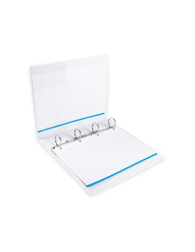 Carpeta canguro 4 anillas mixtas 40mm liderpapel a4 plastico blanca