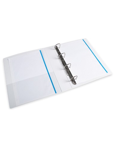 Carpeta canguro 4 anillas mixtas 40mm liderpapel a4 plastico blanca