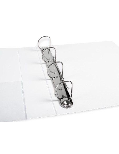 Carpeta canguro 4 anillas mixtas 40mm liderpapel a4 plastico blanca