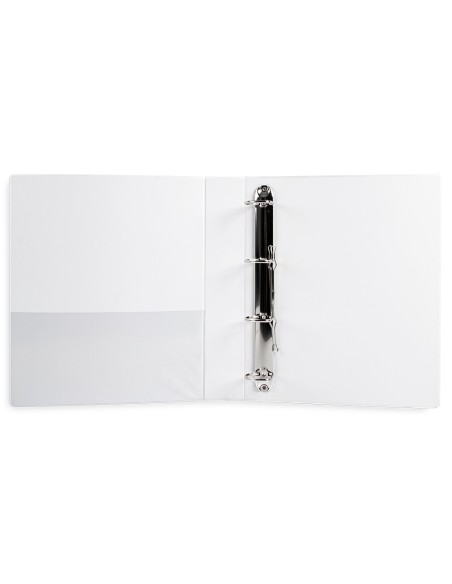 Carpeta canguro 4 anillas mixtas 40mm liderpapel a4 plastico blanca