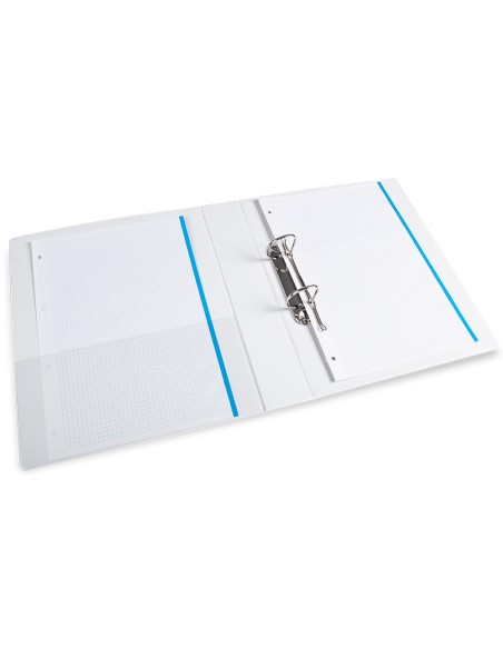 Carpeta canguro 2 anillas mixtas 40mm liderpapel a4 plastico blanca