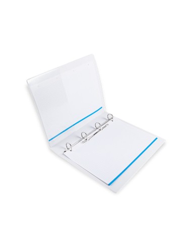 Carpeta canguro 4 anillas mixtas 25mm liderpapel a4 plastico blanca
