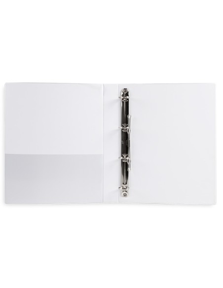 Carpeta canguro 4 anillas mixtas 25mm liderpapel a4 plastico blanca
