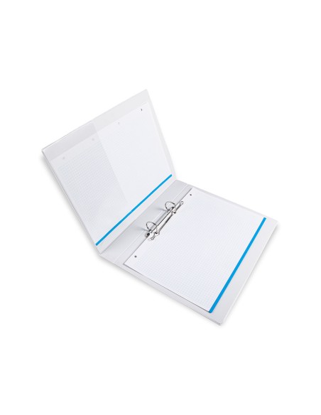 Carpeta canguro 2 anillas mixtas 25mm liderpapel a4 plastico blanca