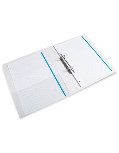 Carpeta canguro 2 anillas mixtas 25mm liderpapel a4 plastico blanca