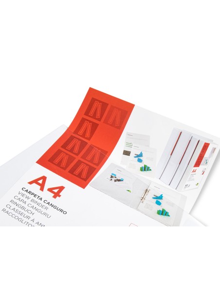 Carpeta canguro 4 anillas mixtas 16mm liderpapel a4 plastico blanca