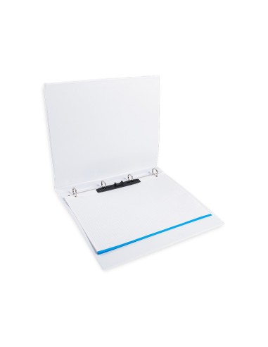 Carpeta canguro 4 anillas mixtas 16mm liderpapel a4 plastico blanca