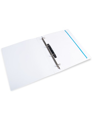 Carpeta canguro 4 anillas mixtas 16mm liderpapel a4 plastico blanca