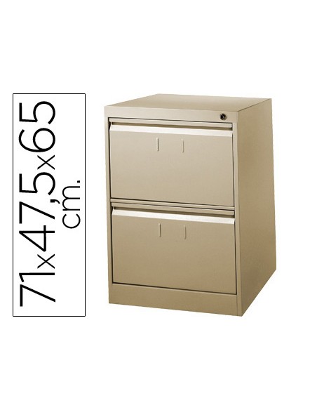 Fichero cajones de suelo metalico de 2 cajones 71cm alto65cm prof475 anchocolor beige n34