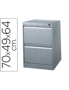 Fichero cajones de suelo metalico de 2 cajones 70cm alto64cm prof49cm anchocolor gris n1375
