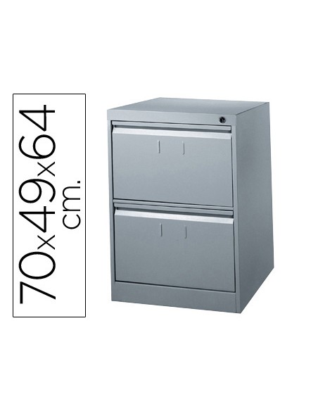 Fichero cajones de suelo metalico de 2 cajones 70cm alto64cm prof49cm anchocolor gris n1375