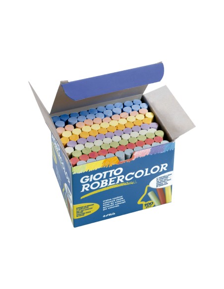Tiza color antipolvo robercolor caja de 100 unidades colores surtidos