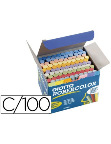 Tiza color antipolvo robercolor caja de 100 unidades colores surtidos