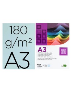 Cartulina liderpapel a3 180g m2 celeste paquete de 100 hojas