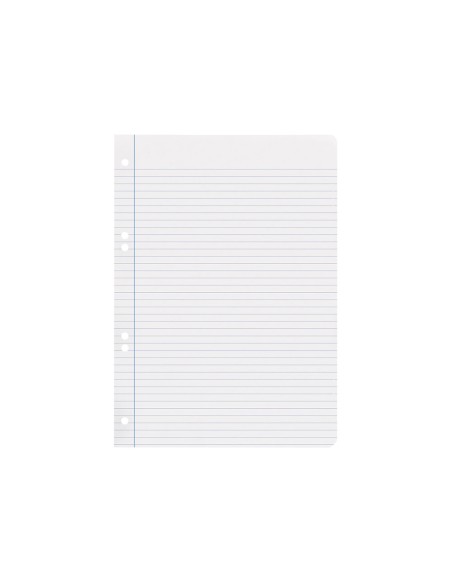 Recambio liderpapel cuarto 100 hojas 60g m2 horizontal con margen 6 taladros