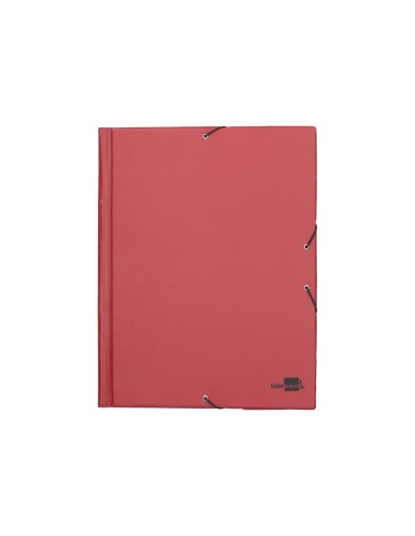 Carpeta liderpapel gomas folio solapas plastico burdeos