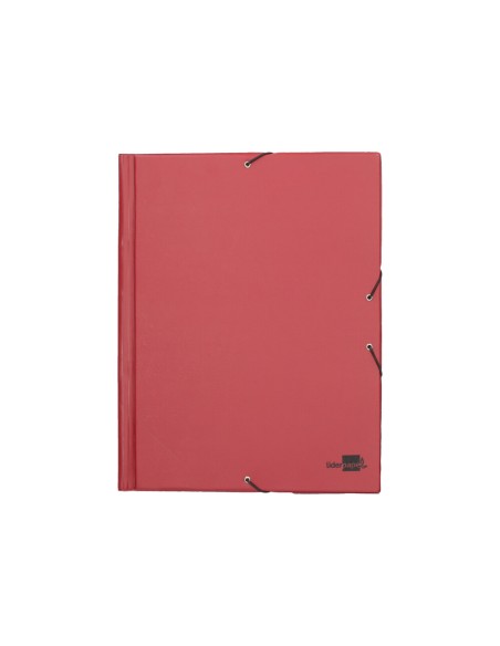 Carpeta liderpapel gomas folio solapas plastico burdeos