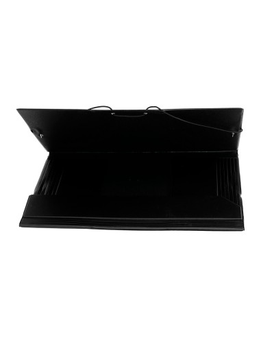 Carpeta liderpapel gomas folio solapas plastico negra