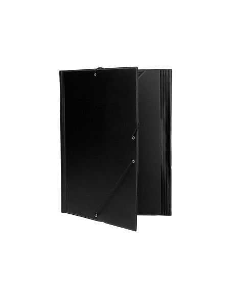 Carpeta liderpapel gomas folio solapas plastico negra