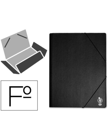 Carpeta liderpapel gomas folio solapas plastico negra