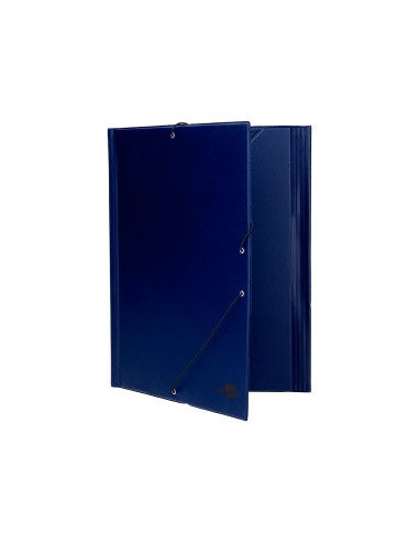 Carpeta liderpapel gomas folio solapas plastico azul