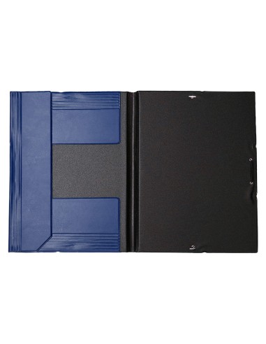 Carpeta liderpapel gomas folio solapas plastico azul