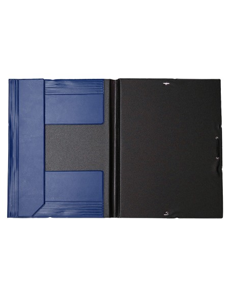Carpeta liderpapel gomas folio solapas plastico azul