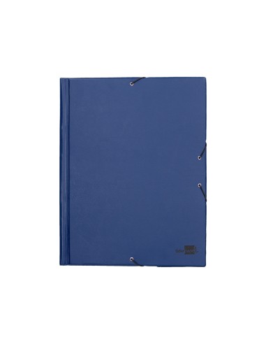 Carpeta liderpapel gomas folio solapas plastico azul