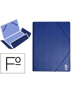 Carpeta liderpapel gomas folio solapas plastico azul