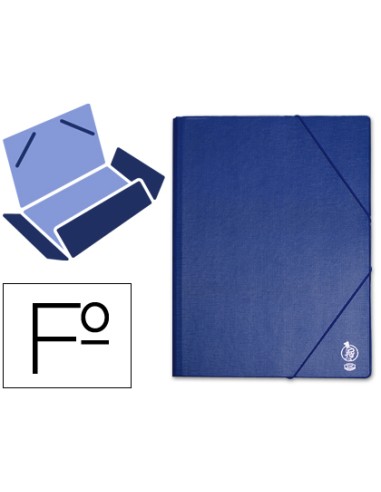 Carpeta liderpapel gomas folio solapas plastico azul