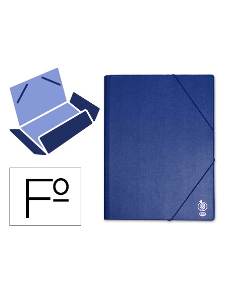 Carpeta liderpapel gomas folio solapas plastico azul