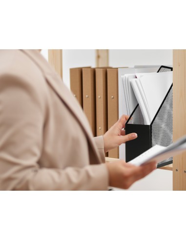 Revistero metalico q connect rejilla negro 79x289x250 mm