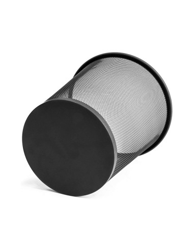 Papelera metalica q connect rejilla negra 190x260x235 mm