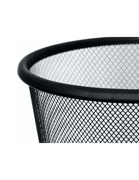 Papelera metalica q connect rejilla negra 190x260x235 mm