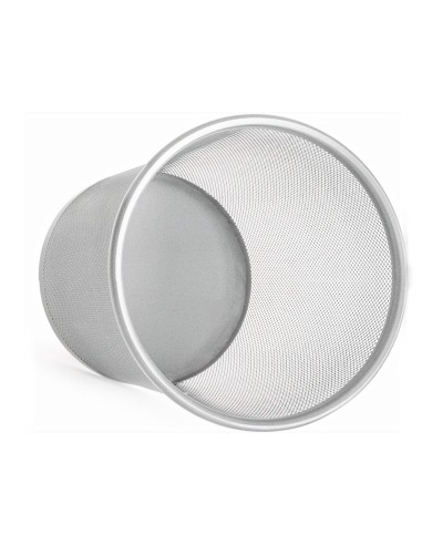 Papelera metalica q connect rejilla gris 190x260x235 mm