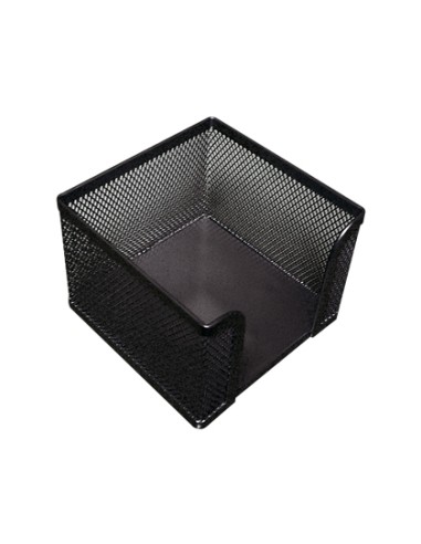 Soporte taco de papel q connect metalico rejilla negro 95x95x80 mm