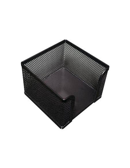 Soporte taco de papel q connect metalico rejilla negro 95x95x80 mm