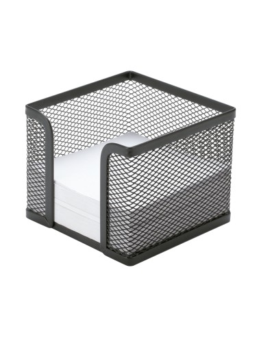 Soporte taco de papel q connect metalico rejilla negro 95x95x80 mm