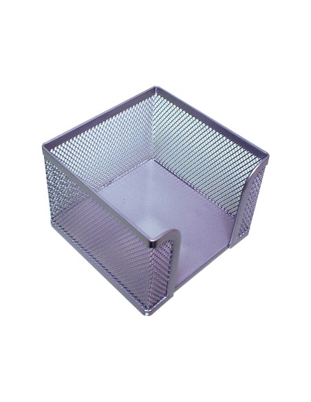 Soporte taco de papel q connect metalico rejilla plata 95x95x80 mm