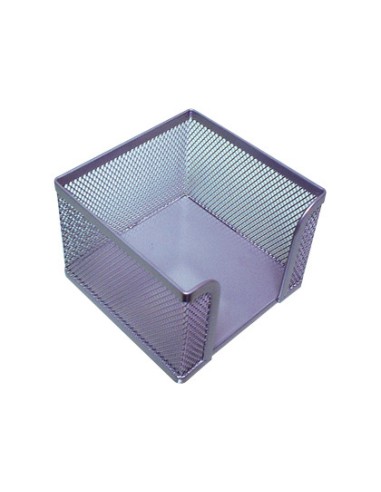 Soporte taco de papel q connect metalico rejilla plata 95x95x80 mm