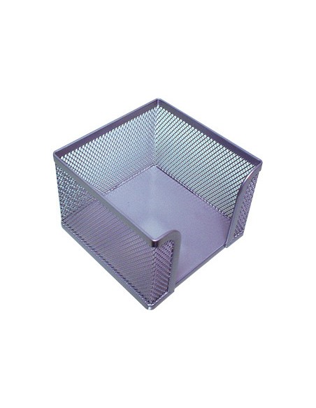 Soporte taco de papel q connect metalico rejilla plata 95x95x80 mm
