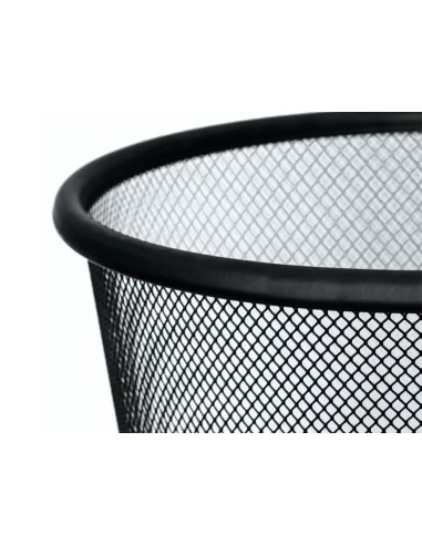 Papelera metalica q connect negra rejilla 295x345mm